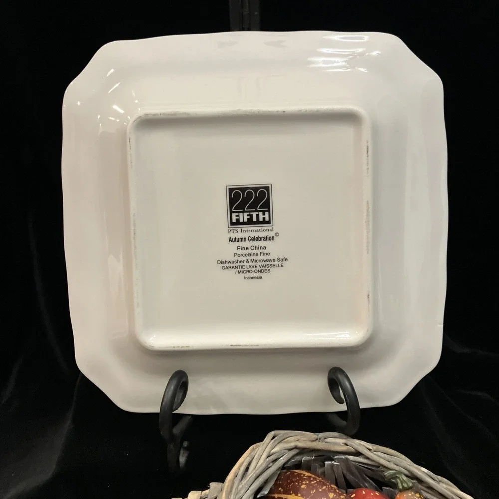 222 Fifth Autumn Family Celebration 10in Serving Dish & Thanksgiving Cornucopia